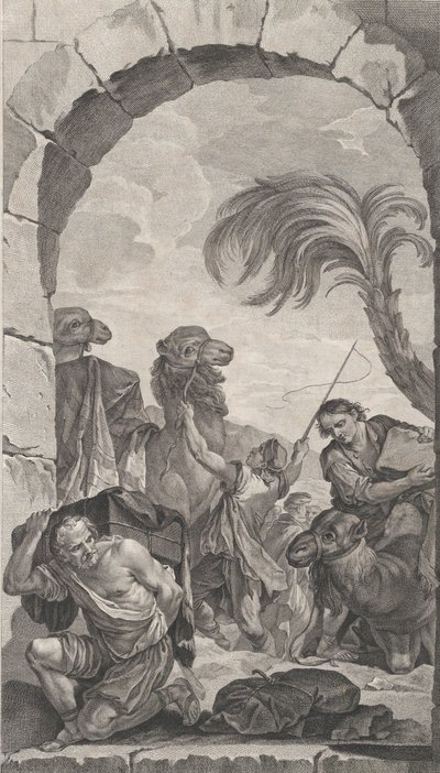 Foundlings kappeli Pariisissa: Taikaiden sarja: kamelin kuljettajat ja kantajat..., 1756. tekijältä Etienne Fessard