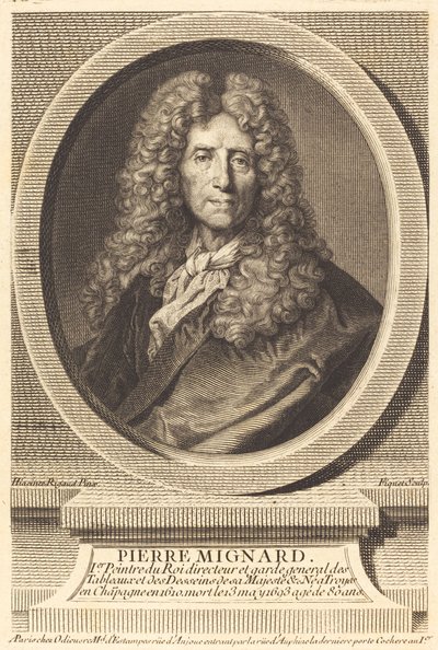 Pierre Mignard tekijältä Étienne Ficquet after Hyacinthe Rigaud