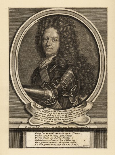 Francois de Neufville, Villeroyn toinen herttua, ranskalainen sotilas tekijältä Etienne Jehandier Desrochers