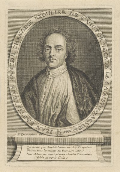 Runoilija Jean-Baptiste de Santeulin muotokuva 1630-1697, um 1700. tekijältä Etienne Jehandier Desrochers