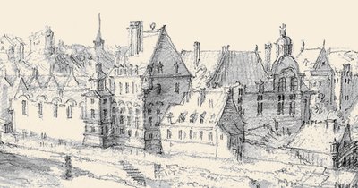 Martellange, View of Paris 1620 - Ashmolean Museum (yksityiskohta Hôtel de Neversin kanssa) (muokattu) tekijältä Etienne Martellange