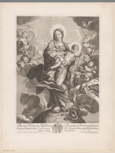 Acabat Maria amb el nen al globus terraqüi tekijältä Etienne Picart