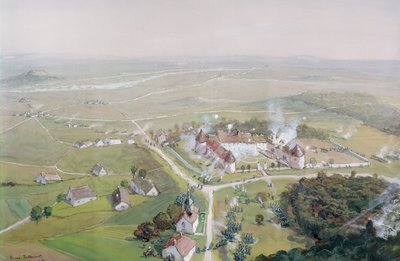 Ranskan armeija valloitti Chateau de Mondementin takaisin 9. syyskuuta 1914 Marnen ensimmäisen taistelun aikana 1915 tekijältä Etienne Prosper Berne Bellecour