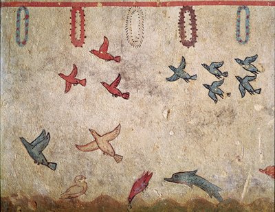 Linnun lento (Freskon yksityiskohta, 530 eKr.) tekijältä Etruscan
