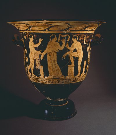 Nepi Painterin kraatteri (iso maljakko). Punahahmoista keramiikkaa Corchianosta (Lazio). Etruskien sivilisaatio, 4. vuosisadalla eKr. tekijältä Etruscan