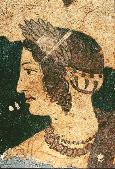 Muotokuva Velia Spurinasta - Yksityiskohta - Fresko, 4. vuosisadalla eKr tekijältä Etruscan