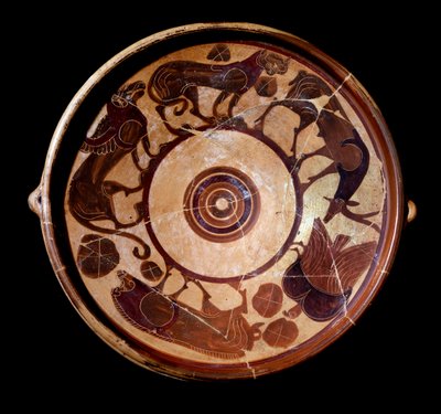 Eläimiä edustava terrakottalevy, 600-590 eaa tekijältä Etruscan
