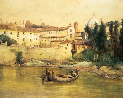 Italia, Rooma, vanha Santo Spirito -sairaala Sassiassa (Saxia), kirjoittanut Ettore Roesler Franz tekijältä Ettore Roesler Franz