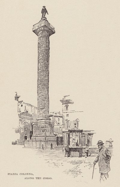 Piazza Colonna, Corson varrella (kaiverrus) (kaiverrus) tekijältä Ettore Tito