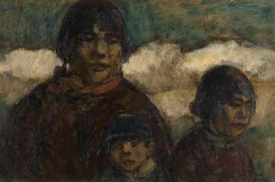 Nainen ja lapsia satamassa tekijältä Eugeen van Mieghem