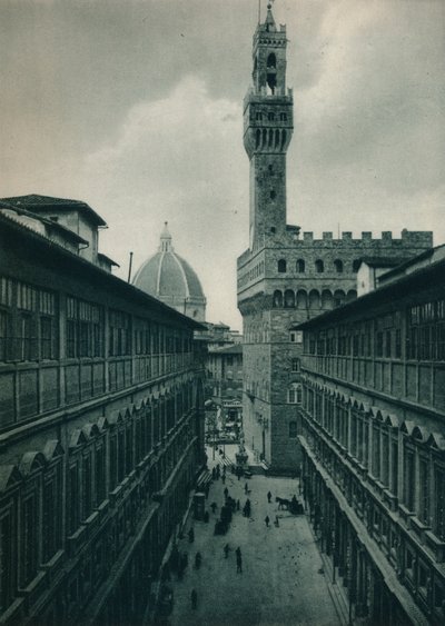 Palazzo Vecchio Uffizi-galleriasta, Firenzestä, Italiasta, 1927 tekijältä Eugen Poppel