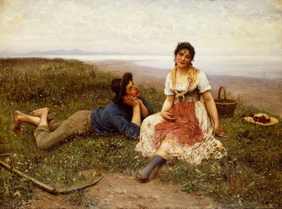 Flirttailu, 1887 tekijältä Eugen von Blaas
