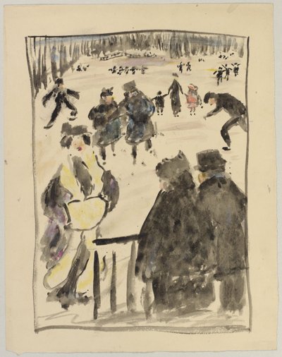 Talvimaisema (luistelijat jäällä) tekijältä Eugen von Kahler