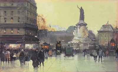 Tasavallan aukio, Pariisi tekijältä Eugene Galien Laloue