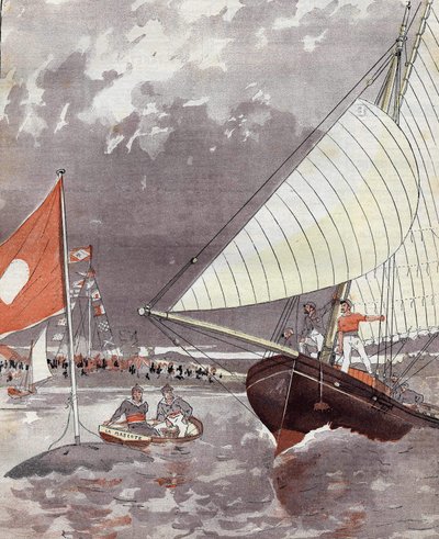 Regates Le Havressa vuonna 1892, perustuu herra Courbonin akvarelliin. tekijältä Eugene (after) Courboin