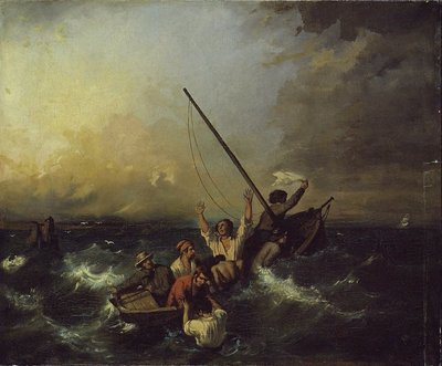 Haaksirikko (öljy kankaalle) tekijältä Eugene (after) Isabey