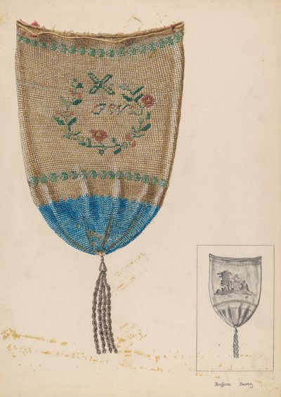 Laukku, noin 1937 (vesiväri kartongille). tekijältä Eugene Bartz