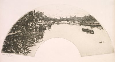 Ventilador, El Sena vist des del Pont Royal (Éventail, La Seine vue du Pont Royal) finlandès tekijältä Eugene Bejot