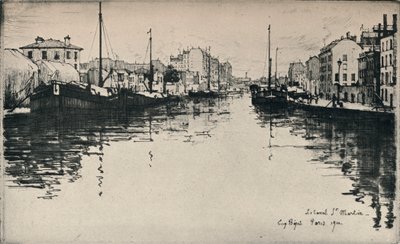 Canal St Martin, 1915 tekijältä Eugene Bejot