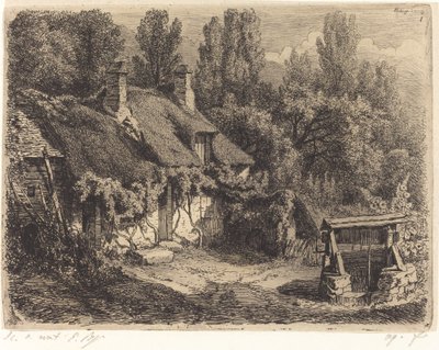 Mökki kaivolla, julkaistu 1849. tekijältä Eugene Bléry