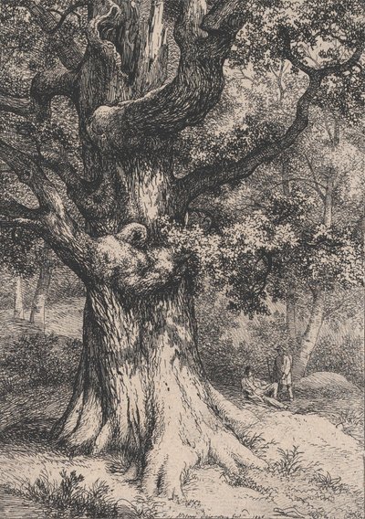 Kaarle Suuri, tammi ja kotkanpesä, 1845. tekijältä Eugene Bléry