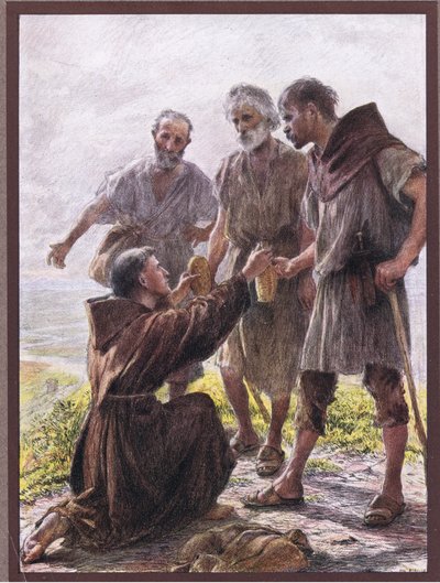 Enkeli ja kolme riistaa, 1919 tekijältä Eugene Burnand