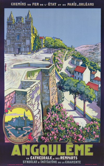 Angouleme-juliste (värinen lito) tekijältä Eugene Charles Paul Vavasseur