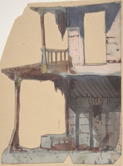 Suunnittelu lavastoon Pariisin oopperassa, 1830-90. tekijältä Eugene Ciceri