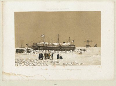 Kelluva akku Tonnante jäällä lähellä Kinburnia, 1856 tekijältä Eugene Ciceri