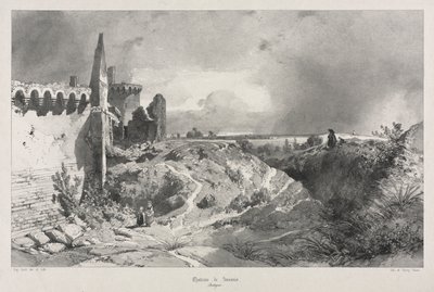 Kuvankauniita ja romanttisia matkoja muinaisessa Ranskassa. Bretagne: Chateau de Susiinio tekijältä Eugene Ciceri