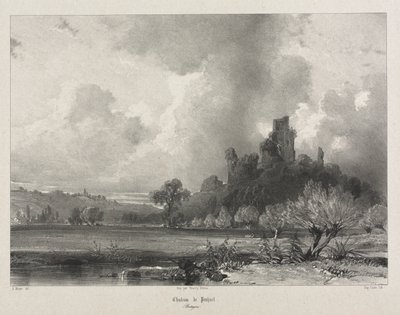 Kuvankauniita ja romanttisia matkoja muinaisessa Ranskassa. Bretagne: Chateau de Penhoet tekijältä Eugene Ciceri