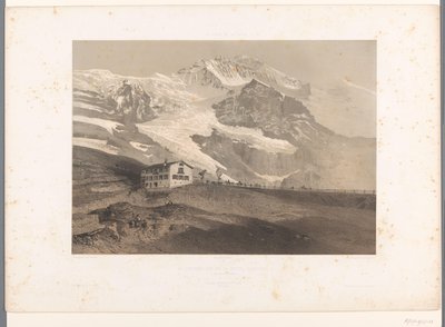 Näkymä Jungfraulle Kleine Scheideggistä La Jungfrau vue de la petite Scheideck (otsikko esineessä) Kasvot Sveitsissä ja Savoyssa (sarjan nimi) La Suisse et la Savoie (sarjan nimi esineellä) tekijältä Eugene Ciceri
