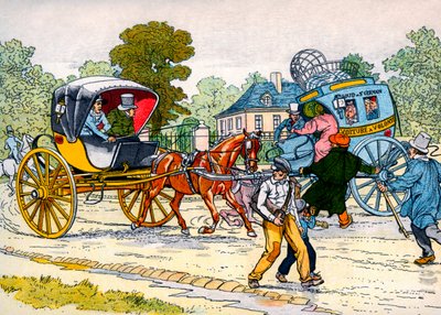 Cabrioletti ja coucou-vaunu vuonna 1885 tekijältä Eugene Courboin