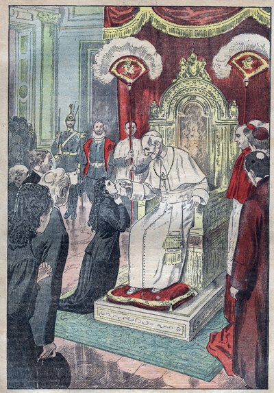 Pyhä Teresa Jeesus-lapsesta (tai Lisieux 1873-1897) oli vielä nuori tyttö paavi Leon XIII:n jaloissa. Hän pääsi Carmeliin 15-vuotiaana vuonna 1888 - esimerkki Damblaneista vuodelta 1923 tekijältä Eugene Damblans