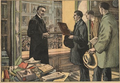 Oikeustieteellisen tiedekunnan opiskelijat pitävät puheen dekaani Henry Berthelemylle (1857-1943). Kuva Damblansista. "" Le Pelerin" -lehdessä 10. huhtikuuta tekijältä Eugene Damblans