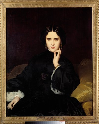Madame de Loynesin muotokuva (1837-1908) Hän piti tärkeän kirjallisen ja poliittisen salongin. Eugene Amaury-Duvalin (1808-1885) maalaus 1862 su. 0,82x1m. Pariisi, Musee d