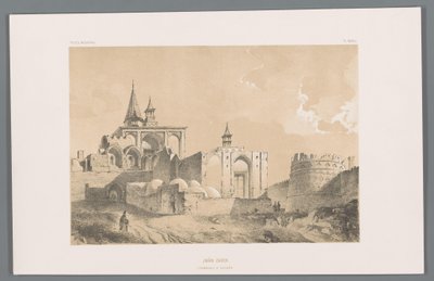 Imamzadehin hauta Kashanissa Imâm zadeh (tombeau a Kachân) (otsikko esineessä) Persialaiset maisemat (sarjan nimi) Perse modern (sarjan nimi) tekijältä Eugene Flandin