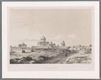 Husseinin Imamzadeh Qazvinissa Imam-Zadeh-Hussein (Casbin) (otsikko esineessä) Persialaiset maisemat (sarjan nimi) Perse modern (sarjan nimi) tekijältä Eugene Flandin