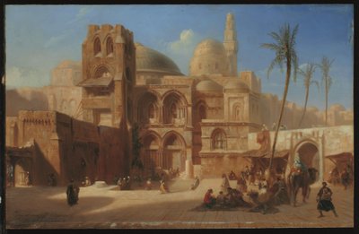 Pyhä hauta Jerusalemissa (öljy paneelissa) tekijältä Eugene Flandin