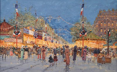 Piparkakkumessut. Kansakunnan aukio, n. 1930 tekijältä Eugene Galien Laloue