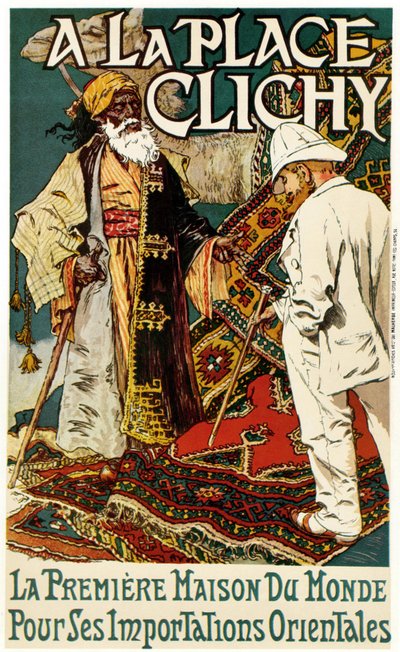 A la Place Clichy, noin 1891 (värilitografia paperille). tekijältä Eugene Grasset