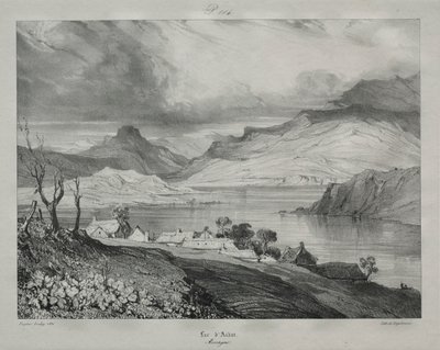 Auvergne: Lake of Aidat, Auvergne, 1831. tekijältä Eugene Isabey