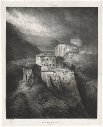 Kuvankauniita ja romanttisia matkoja vanhassa Ranskassa: Auvergne (osa II): St. John Church, Thiers, levy 129 tekijältä Eugene Isabey