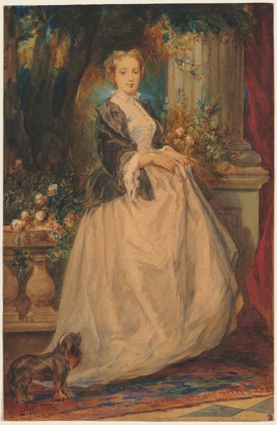 Madame Thomasin muotokuva, syntyperäinen Camille Boucher. tekijältä Eugene Isabey