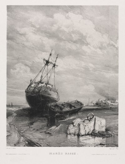 Kuusi merijalkaväkeä: Laskuvesi, 1833. tekijältä Eugene Isabey