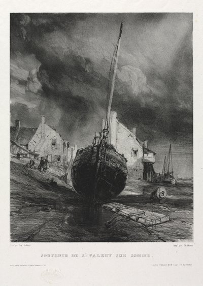 Kuusi merijalkaväkeä: Souvenir Saint Valéry-sur-Somme, 1833. tekijältä Eugene Isabey
