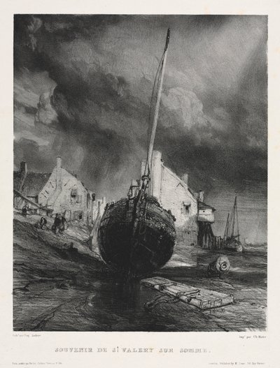 Kuusi merijalkaväkeä: Pyhä Valéry sur Sommen matkamuisto, 1833. tekijältä Eugene Isabey