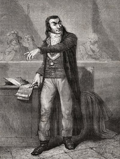 Antoine Quentin Fouquier-Tinville (1746-95), kaiverrus Blanpain tekijältä Eugene Joseph Viollat