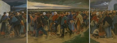 Maahanmuuttajat (triptyykki). 1896 tekijältä Eugene Laermans