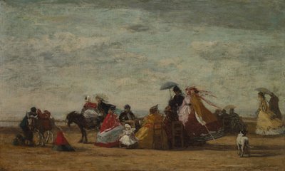 Rantakuvaus, c. 1865-1867 (öljy puulevylle) tekijältä Eugene Louis Boudin